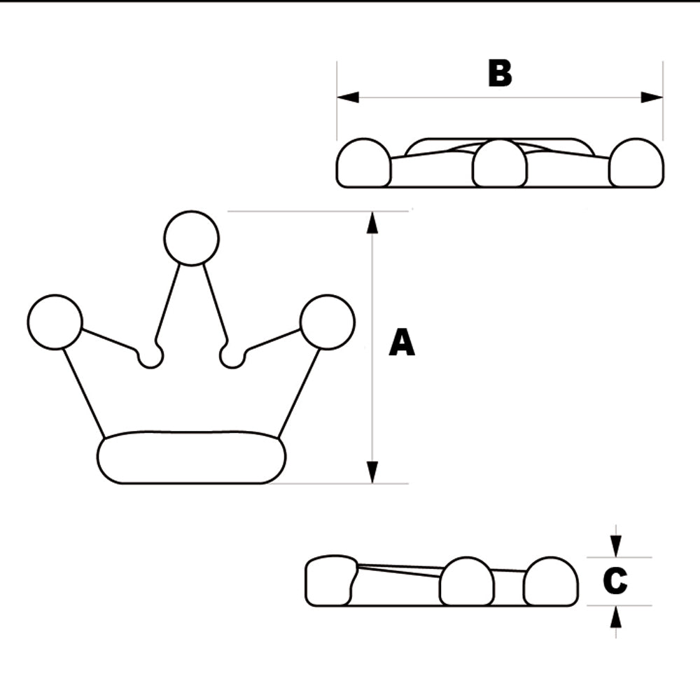 Three Point Crown With Dot Sticker