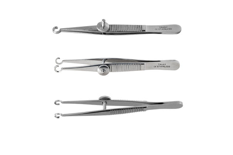 Lockable Rounded Tweezers with Open Ring